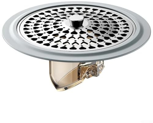 Honseadek Floor Drain Stainless Steel Smell Blocking Anti Backflow Shower Drainage Grate Quick Flow Bathroom Odour Stopper for Wet Room Easy Clean Design
