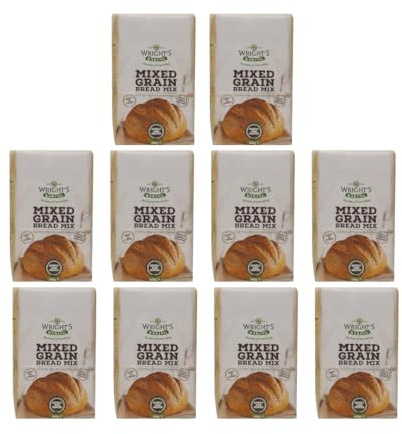 Wright's Baking Mixed Grain Bread Mix 10X500g - with 8 Seeds & Grains, Simply Add Water, for Easy Home Baking by Hand or Bread Machine
