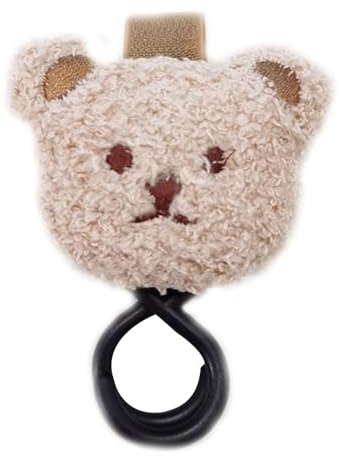 Oso de peluche de dibujos animados para gancho de muñeca, colgador multifuncional para silla de ruedas, clip para bolsa de pañales