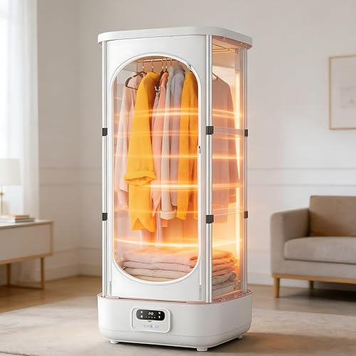 RoyceBee Macchina Automatica a Vapore Che Stira e Piega i Vestiti: Asciugatrice Portatile Compatta con Telecomando, Pieghevole (60cm) e Asta Estraibile per Viaggi e Studenti