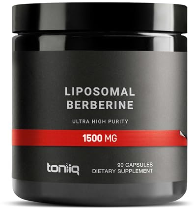 Toniiq Liposomal Berberine – High-Strength 1,500mg Complex with LipoAvail® –Weight & Metabolic Support – Liposomal Berberine Supplement with Cinnamon, Milk Thistle & Chromium – 90 Capsules