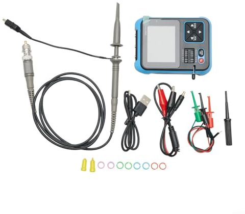 Eawfgtuw Osciloscopio digital 3 en 1 DSO-TC3, probador de transistores y generador de señal de función, ancho de banda de 500 kHz, 10 MSa/s, pantalla HD de 2.4 pulgadas, multímetro portátil con 1500
