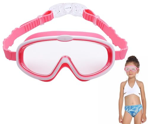 Simglasögon för barn, simglasögon för barn med nässkydd, snorkelmasker, clearsview snorkel set, anti-dimma unisex barn swim glasögonfria, dykglasögon för pojkar flickor, snorkelglasögon
