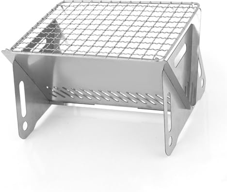 Yinhing Griglia da Campeggio Pieghevole Griglia per Barbecue Portatile in Acciaio Inossidabile per Esterni per Picnic, Escursionismo, Feste in Spiaggia, Stufa a Legna Pieghevole Leggera con a Carbone