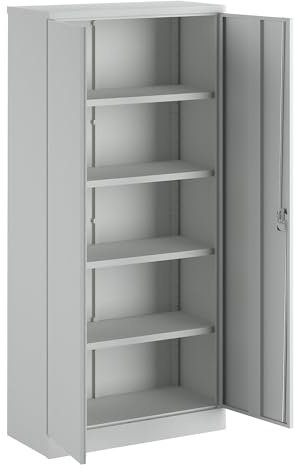 eurokraft Basic | Universalschrank | HxBxT 1950 x 915 x 421 mm, lichtgrau