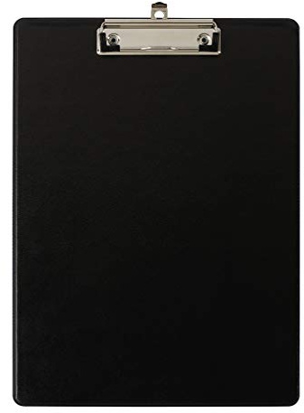 FALKEN 10x Klemmbrett-Pocketclip DIN A4 schwarz mit Tasche am Rücken | Made in Germany stabiler Pappkern und Kunststoffbezu ideal für Inventur und Lagerwirtschaft