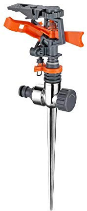 Fuxtec Impulskreisregner/Sektorenregner FX- IKRG1 inkl Metallspike, zur Bewässerung größerer Flächen bis 300 m², Variables Intervall von 25-360 Grad möglich