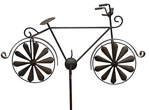 DanDiBo Gartenstecker Metall Fahrrad XL 135 cm Rad Rost Braun 96004 Windspiel Windrad Wetterfest Gartendeko Garten Gartenstab Bodenstecker