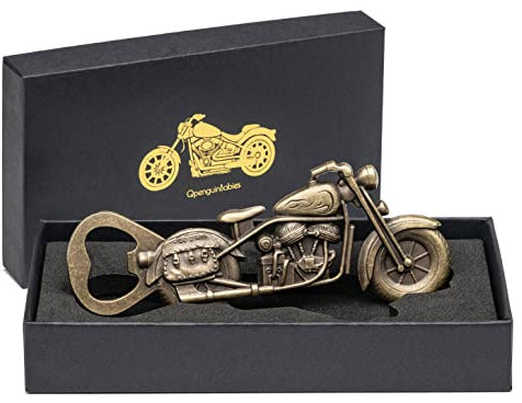 Unique Motorcycle Beer Gifts for Men Vintage Motorcycle Bottle Opener, Fathers Day Gift Christmas Birthday Gift for Him Dad Husband Grandpa Boyfriend