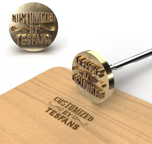 TESFANS Brandeisen für Holz, Brennstempel für Holz, Stempel Personalisiert mit Logo, Personalisierter Brennstempel, Individueller Holzstempel