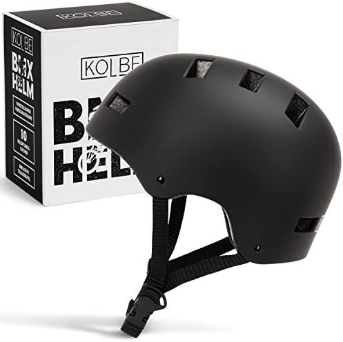 KOLBE ® BMX Helm - Skaterhelm Kinder, Herren und Damen mit verstellbarem Verschlussgurt [2022] - Skateboard Helm mit Belüftungslöchern - Skate Helm - Skaterhelm Kinder Jungen