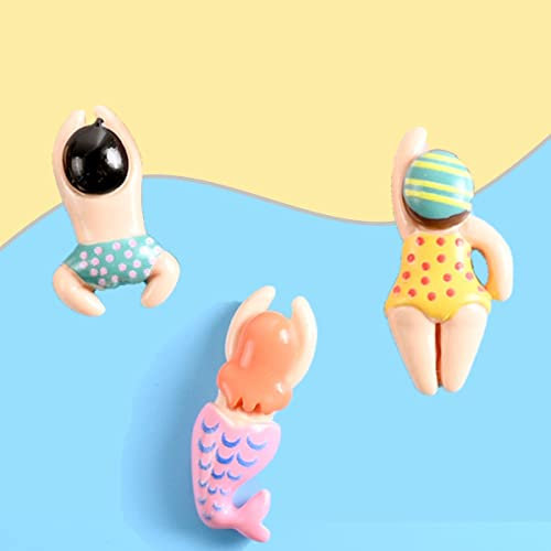 KARLOR Figure 3 Swimming Figures in Swimsuit, Swimming Holidaymaker, Mermaid Bathing Holidaymaker, Maritime Decorative Aquarium Beach Micro Landscape Dollhouse Accessories (Plastic)