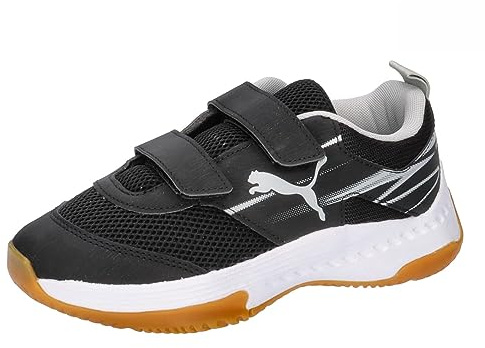 PUMA Unisex barn Varion Ii V Jr inomhussko, Puma Svart cool ljusgrå gul flamgummi, 32 EU