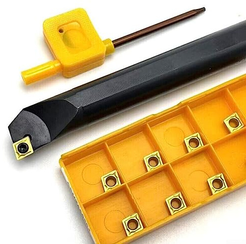 16 mm CNC-Drehwerkzeughalter S16Q-SCLCR06 interne Drehmaschine Bohrstange Drehwerkzeuge + 10 Stück CCMT060204 Hartmetall-Einsatz + 1 Schraubenschlüssel