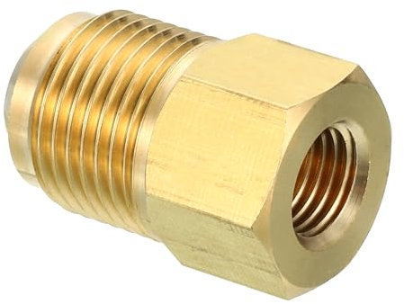 PATIKIL Connettore 1/4 Femmina Flare x 1/2 Maschio Svasato, SAE 45 Gradi Raccordo per Tubo Adattatore Accoppiatore Giunto Tubi Raccordi Rapidi Adatto per Refrigerazione HVAC