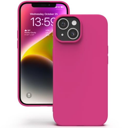 YATWIN Cover per iPhone 13 Mini, Custodia in Silicone Morbido con Tagli di Precisione per Fotocamera, Design Ultra Sottile, Protezione 360° con Bordi Rialzati, ‌Magenta‌