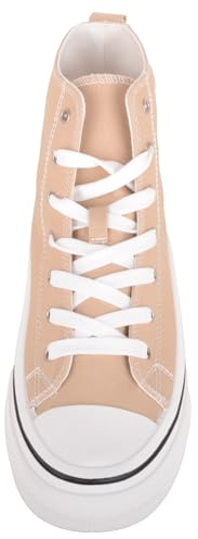 Zapatillas de lona con cordones para mujer con suela de plataforma, arena, 37 EU