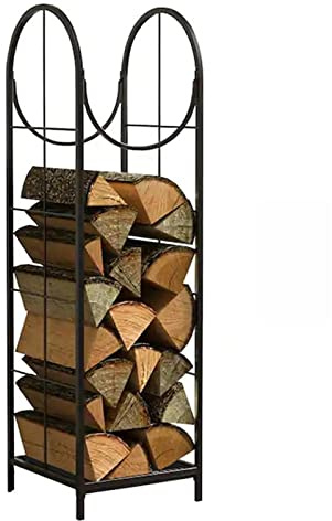 JMOZHCD 2 Tier Firewood Rack, Heavy Duty Log Box Stand for Wood Pile/Woodshed, Patio Wood Stacking Rack, Easy To Assemble