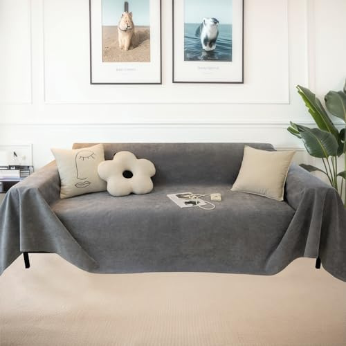 jianyana Sofa überzug Sofaüberwurf Weich Strapazierfähig Wendbar Chenille Universal Couch überzug Modernes Karomuster lschutz für 2 3 4 Sitzer Sofa Zweisitzer L-förmige Ecke Futon Sofas(180x300cm)