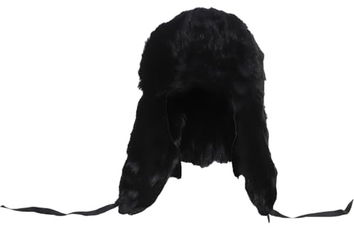 Harrys-Collection Unisex Fellmütze Pilotmütze Fliegermütze, schwarz, S