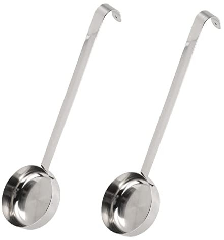 Cabilock 2pièces Cuillère à Sauce Pour Pizza Inox à Manche Long Louche Multifonction à Fond Plat Ergonomique Facile à Utiliser Lot Pour Cuisine