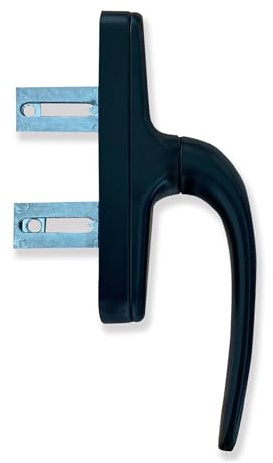 MICEL - 92700 - Cremona para Ventanas Mallorquinas con Apertura Exterior, Reversible, en Aluminio, acabado Negro, 2 Palas, 63 x 180 x 27 mm