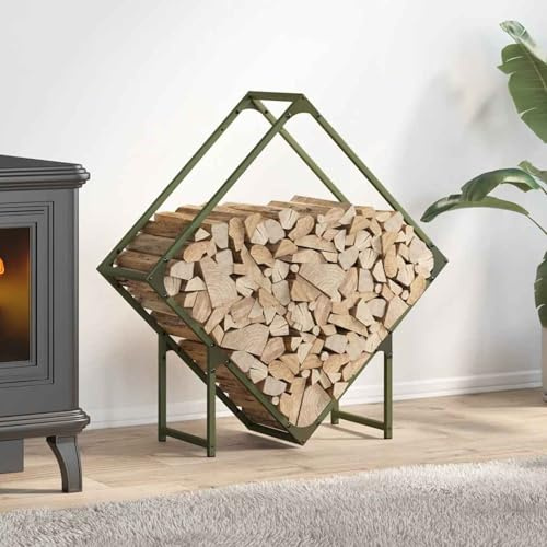 Lechnical Firewood Rack Olive Green 80x25x80 cm Cold-rolled steel-864286