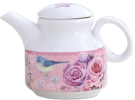 DHAEY Cuisine Bouteille de vinaigre de Table en Porcelaine à Fleurs 350ml, Liquide de dîner avec Bouchon Anti-poussière et Fuite Distributeur