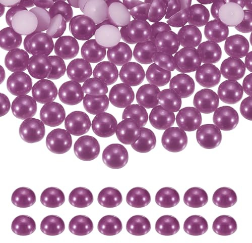 sourcing map 1300 piezas de media perla para manualidades, perlas de imitación de plástico de 4 mm, cuentas sueltas de cabujón de diamantes de imitación para manualidades, ropa, vaso, zapatos, adornos