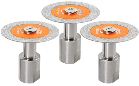 BGTEC Disco Diamantato per Vetro - 3 pezzi 50MM Mini Lama per Taglio Vetro con flangia a filetto M14 per bottiglia di vetro giada cristallo vino Tile