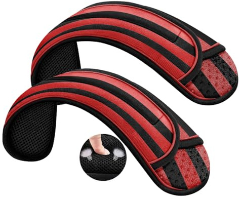 ZINZ 2P Universal Shoulder Pad with Ultra Thick Cushion,Black red Black