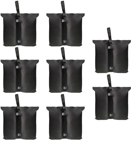 8Pcs Pavillon Sandsäcke, Sandsäcke zum Befüllen 800D Oxford Pavillon Gewichte, Standfuß für Pavillon Gewichtssack für Pop-Up Flatpavillon Zelt Sonnenschirm Terrassenschirm Schwarz