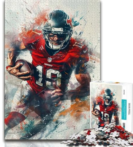 Puzzle für Erwachsene 1000 Teile American-Football-Spieler Puzzles für Teenager Stressabbau Staycation Zeit totschlagen Liebe zwischen Paaren stärken 26x38cm