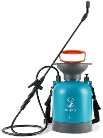 Pulvérisateur de jardin portable à pression avec valve de déverrouillage, lance de pulvérisation rotative, sangle d'épaule réglable pour pelouse, cour, herbicide, arrosage des mauvaises herbes