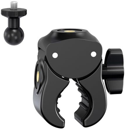 Ldabrye Super morsetto con testa a sfera da 17 mm e vite da 1/4 per fotocamera del telefono supporti tablet su moto, biciclette e treppiedi, super morsetto per fotocamera