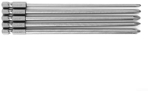 Lot de 5 embouts de tournevis cruciformes PH1 PH2 150 mm Longueur 6 35 mm Tige hexagonale Convient pour perceuses électriques et outils électriques