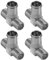 Poppstar 4x Sat TV Coax Verteiler T-Stück (F-Quickstecker: 2x F-Buchse 1x F-Stecker) Antennen Splitter Adapter für Koaxialkabel, Antennenkabel, silbern