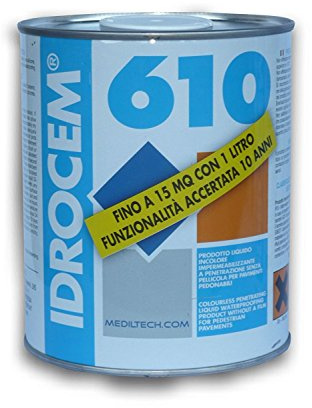 MEDILTECH IDROCEM 610 Impermeabilizzante Minerale Liquido Trasparente per Terrazzi e Balconi