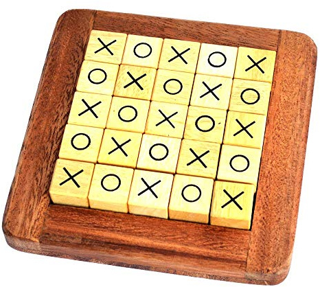 Cross Road - Tic Tac Toe Spiel Käsekästchen Knobelholz XO Memory Legespiel Strategiespiel für 2 Spieler Kinderspiel