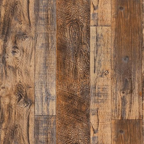 TANONE Wood Contact Paper Peel and Stick 17.5 X 118 - Shiplap Wallpaper Brown Self Adhesive Removable for Wall Countertops Cabinet - Rustic Wood Plank Vinyl Wrap Easy to Install for Shelf Drawer