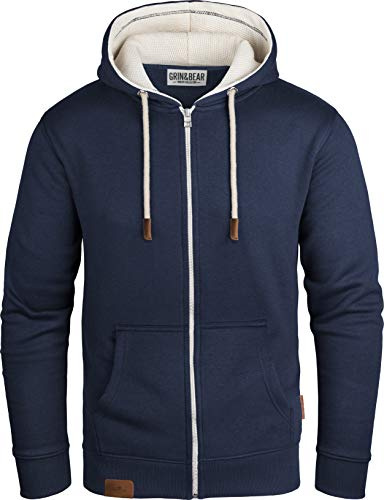 Grin&Bear Herren Kapuzenjacke | Kapuzenpullover Hoodie mit Fleece Innenseite | GEC490