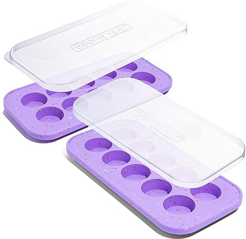 Souper Cubes Cookie Tray, Silicone Mold - Lavender & Sprinkles - 2-Pack | 100% Platinum-Cured Silicone Mold For Baking Cookies, Egg Bites, Chocolate, Peanut Butter Cups & More, Oven & Microwave Safe
