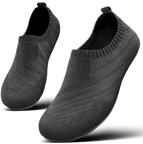 Sosenfer Chaussons pour femmes et hommes|Pantoufles souples avec semelle antidérapante en caoutchouc|Chaussures respirantes pour la maison,la salle de bain et l'hôtel-HEISE-43