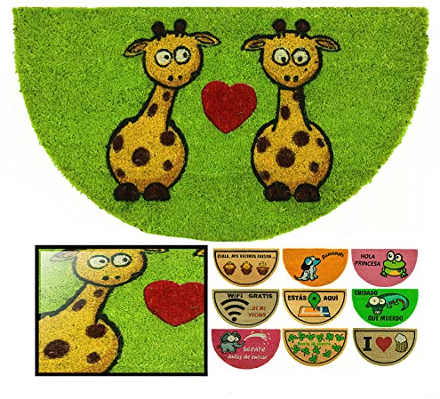 LucaHome - Felpudo de Coco Natural 70x40 con Base Antideslizante, Ideal para Puerta Exterior o Pasillo