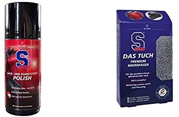 Dr. Wack - S100 Lack- & Kunstoff-Polish 220 ml I Premium Motorrad-Politur für alle Motorräder I Für alle glatten Oberflächen geeignet I Hochwertige Motorradpflege & 8005 S100 DAS TUCH