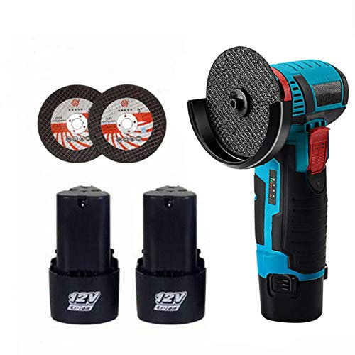 Miniamoladora angular sin escobillas de 500W, herramienta eléctrica de corte de diamante de 12V, litio, pulido con amoladora angular,2 battery