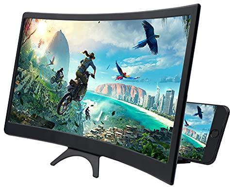 CHANGAIDA 12 Inch 3D Curved HD Phone Screen Amplifier Foldable Phone Holder Suit for All Smartphones