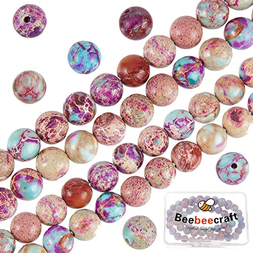 Beebeecraft 6mm Naturale Imperial Jasper Bead Viola Rotondo Allentato della Pietra Preziosa Perline Energy Stone per La Collana del Braccialetto Monili Che Fanno