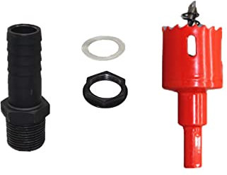 EKKJNQ Regenfassanschluss PVC-Tülle mit Bohrer; für 32mm (1.25'') Öffnung auf 25mm Schlauch; für Regensammler, Regentonnen, Regenwassernutzung, für den Garten