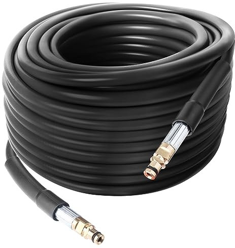 Replacement Pressure Washer Hose Compatible with Kärcher K Series Pressure Washers K2 K3 K4 K5 K6 K7, Click Type Plug Quick Connector, Garden Extension Hose Spare Parts Accessories (15M)
